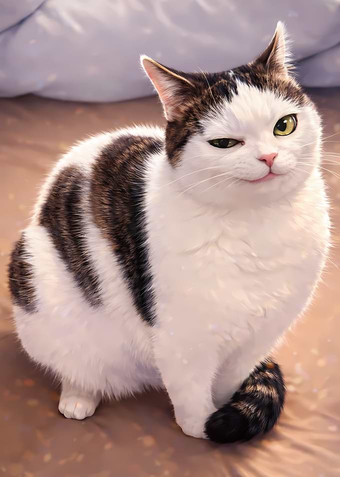 Winking Striped Cat Portrait