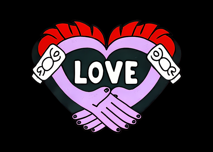 Love Heart Handshake Graphic