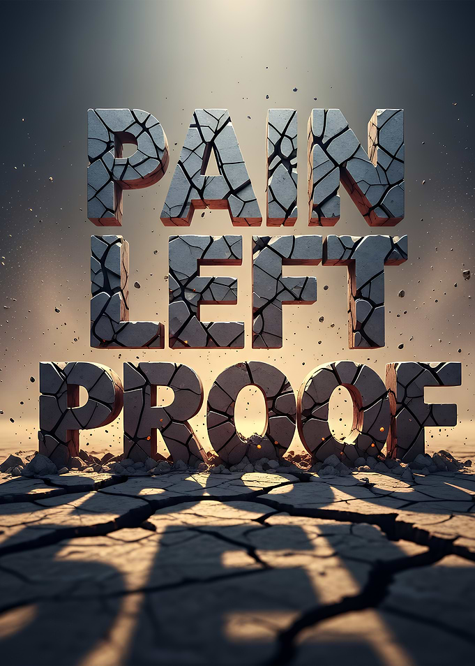 Pain Left Proof Cracked Stone Text