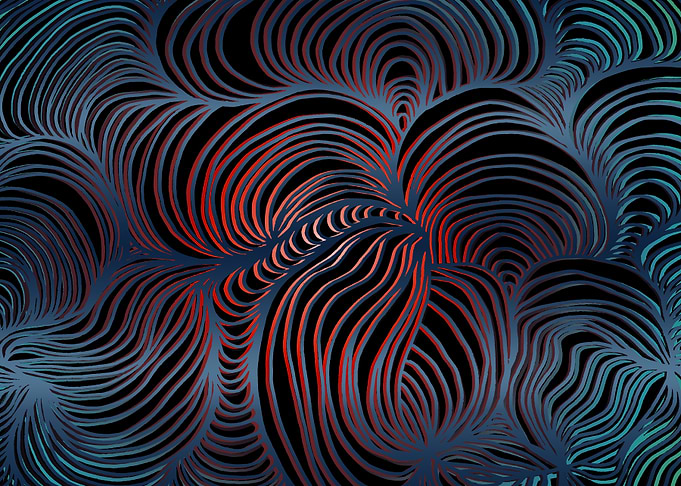 Abstract Lines on Black Background