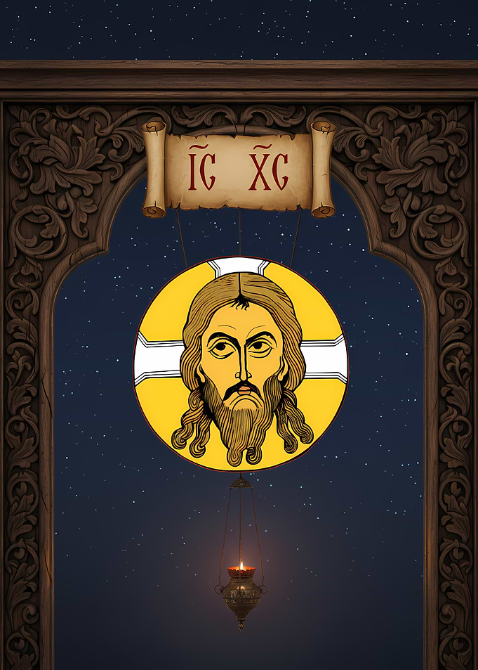 Icon of Jesus Christ with Candle