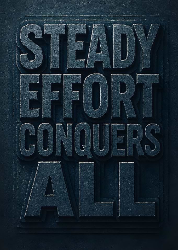 Steady Effort Conquers All Quote Typography