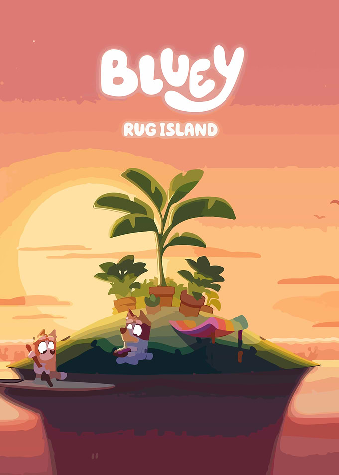 Bluey Rug Island Illustration