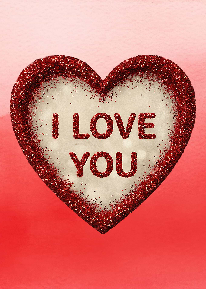 Sparkling 'I Love You' Heart
