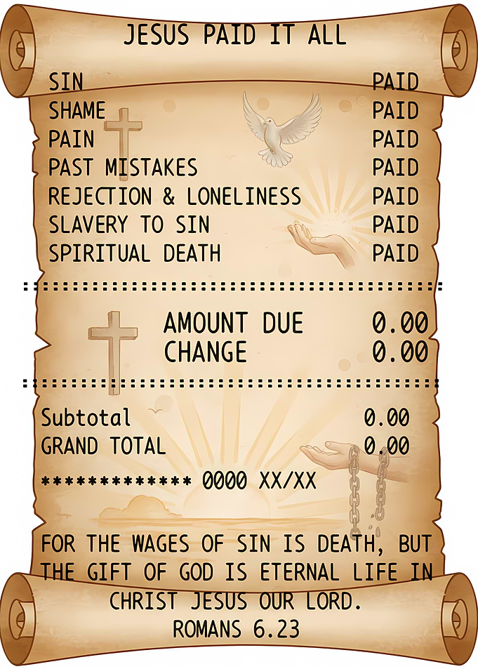 Jesus Paid It All Receipt