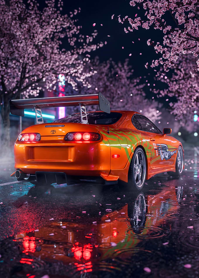 Supra MK4 Drift Car Cherry Blossoms