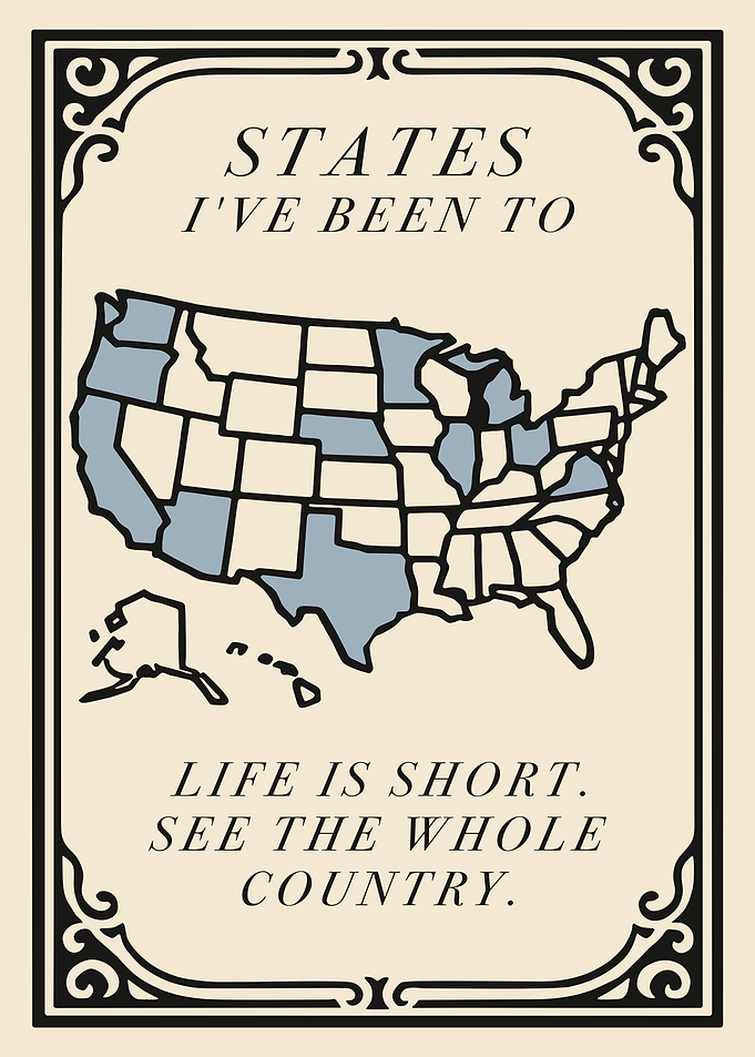 States I've Been To Map