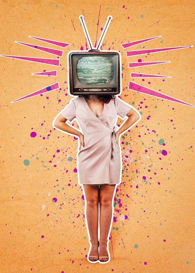 Television Head Woman Pop Art