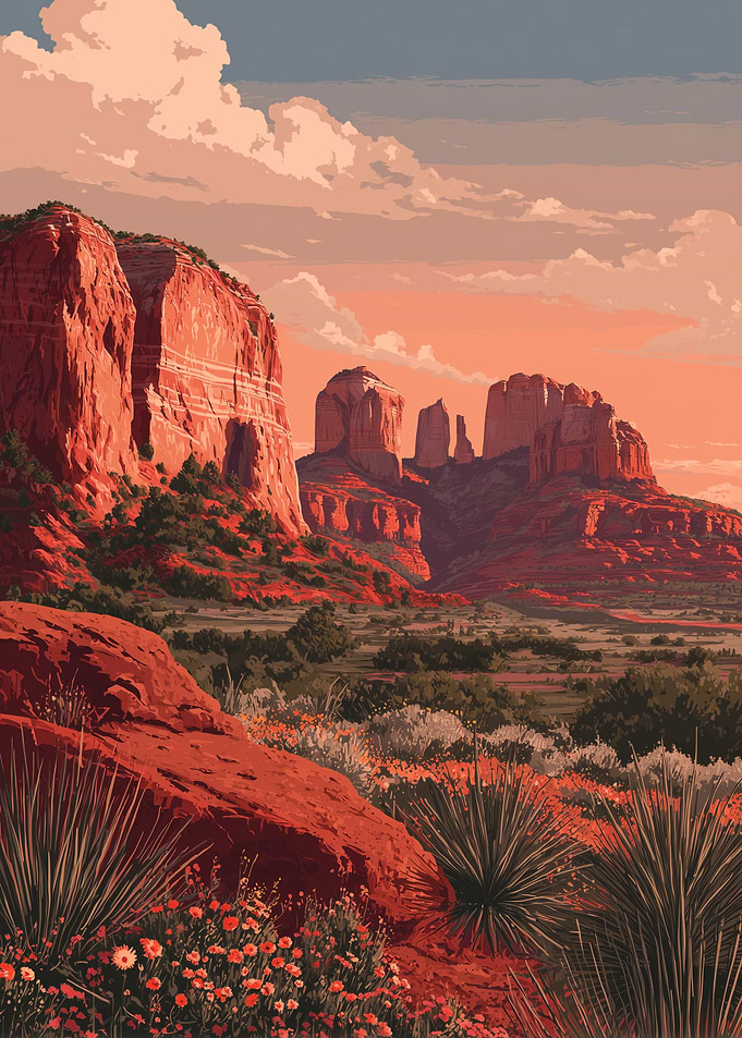 Pixel Art Desert Landscape