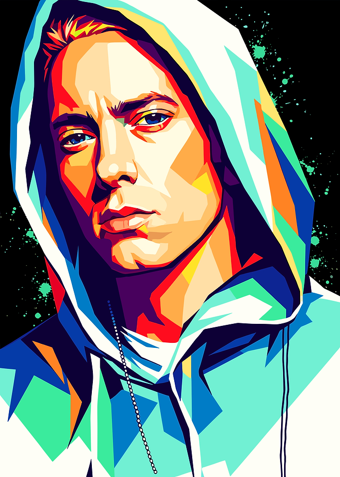 Eminem Portrait Colorful Digital Art