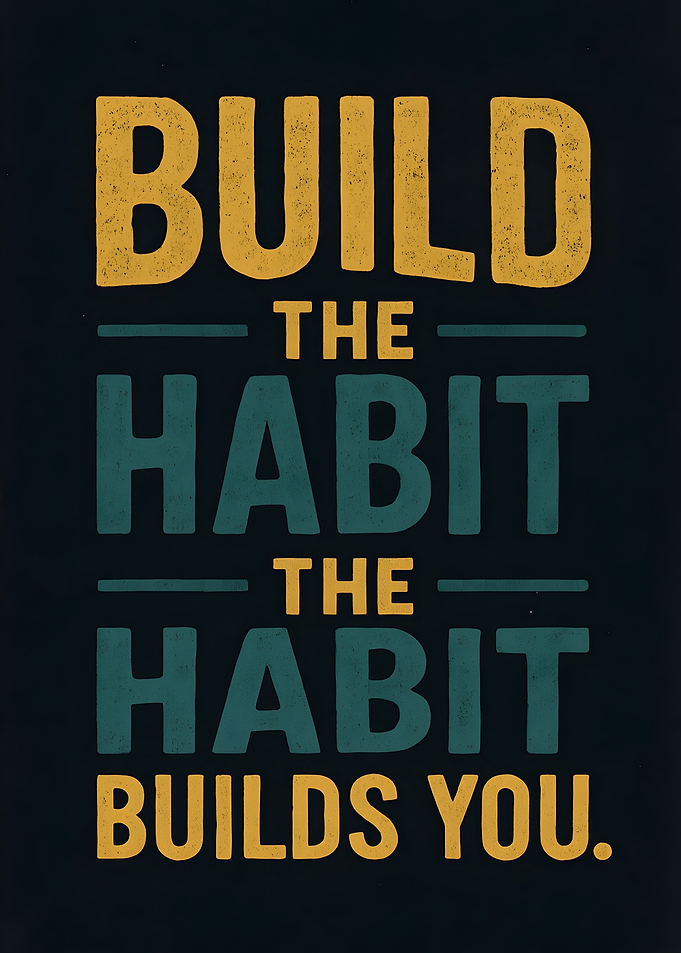 Build The Habit Motivational Quote Retro Typography
