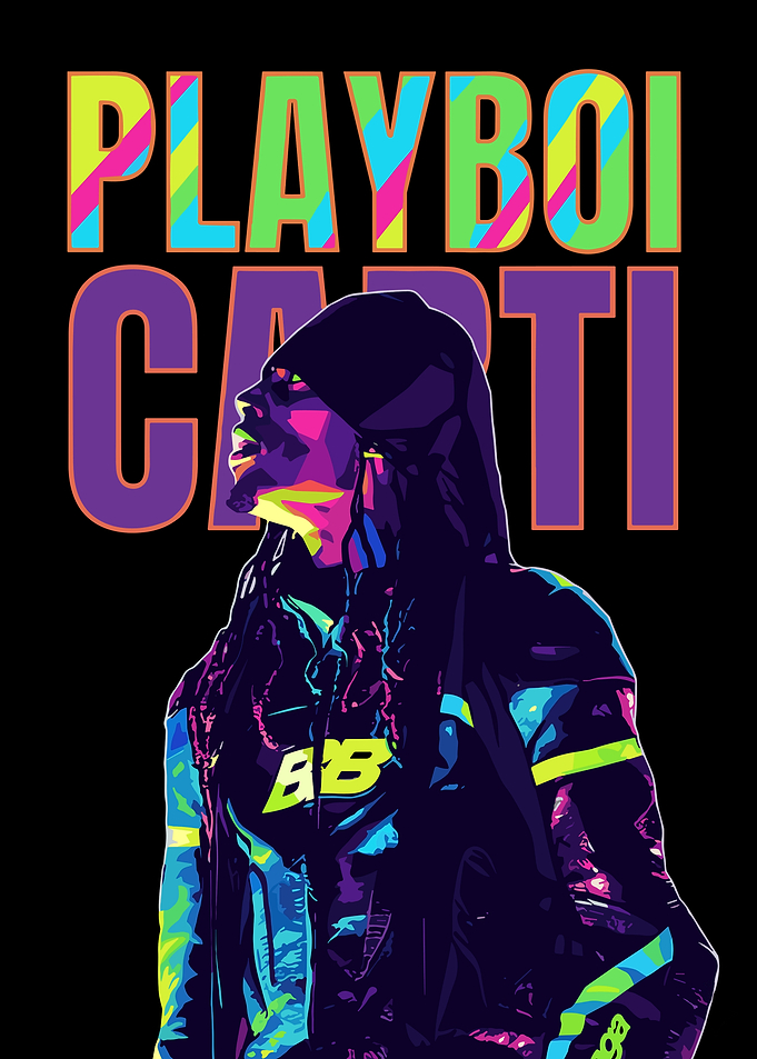 Playboi Carti Colorful Portrait