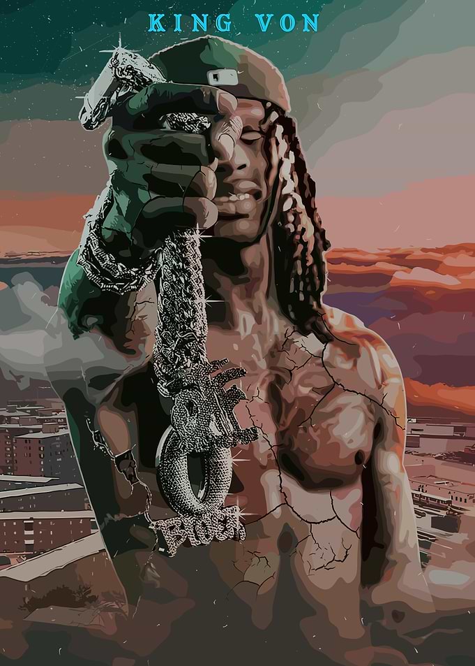 King Von Pixel Art Portrait