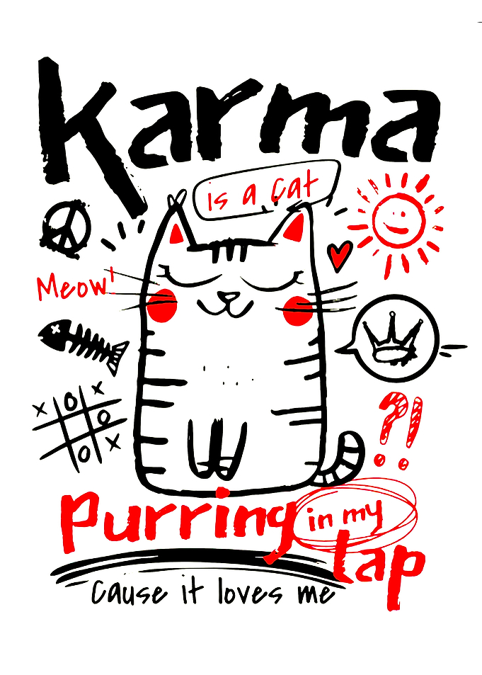 Karma is a cat illustration