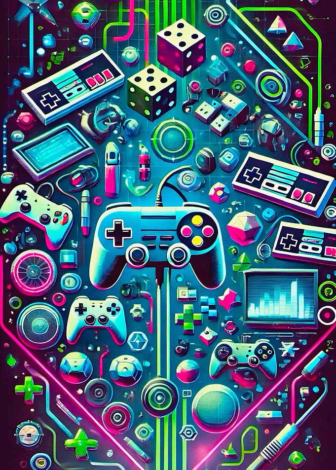 Neon Gaming Gear Collage