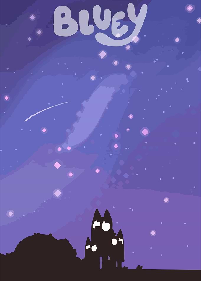 Bluey Night Sky Silhouette