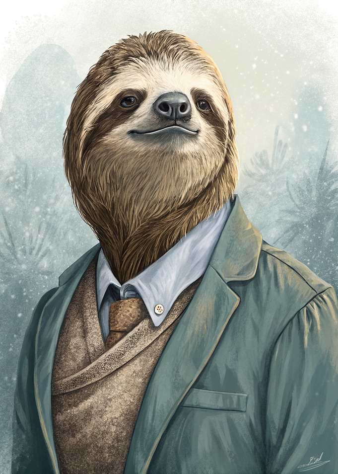 Dapper Sloth Portrait