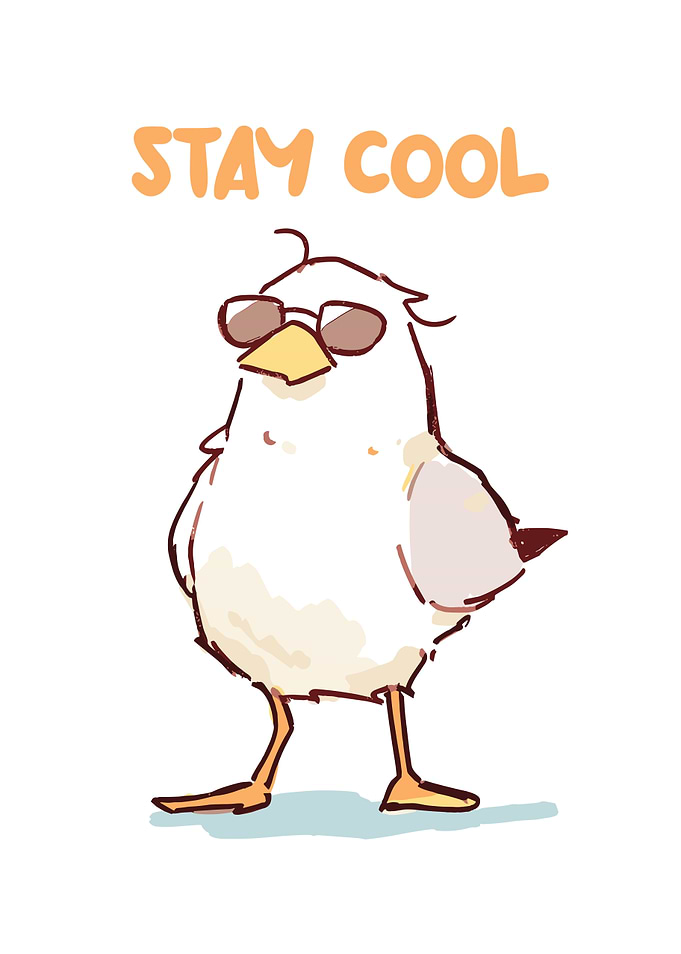 Cool Bird with Sunglasses Illustration