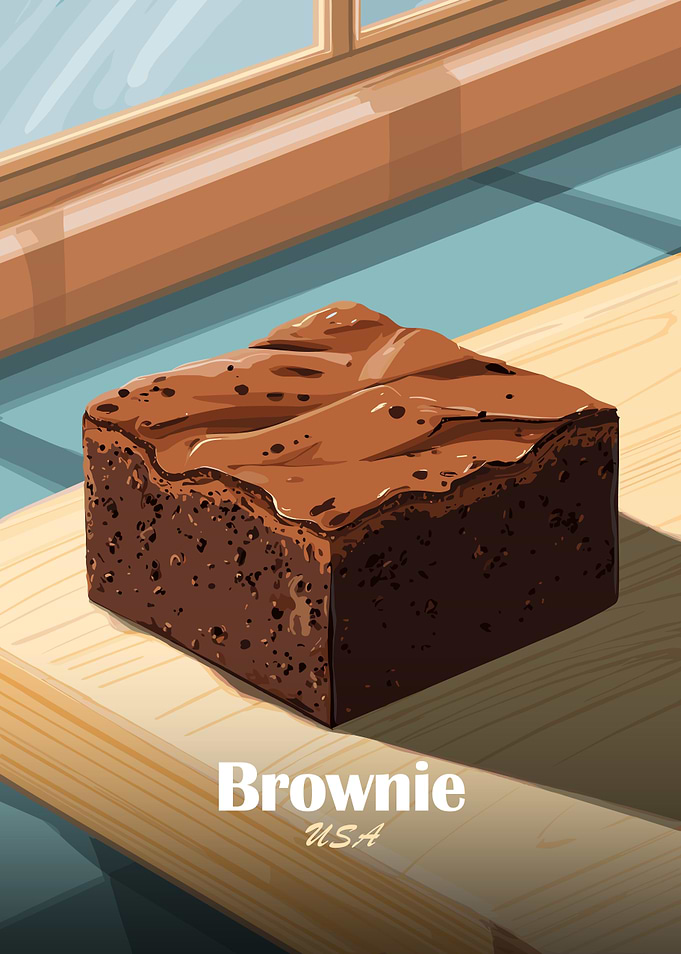 Delicious Brownie by the Window
