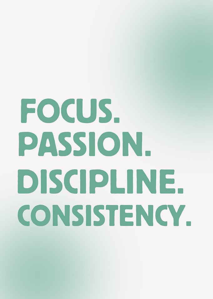 Focus, Passion, Discipline, Consistency Motivational Quotes