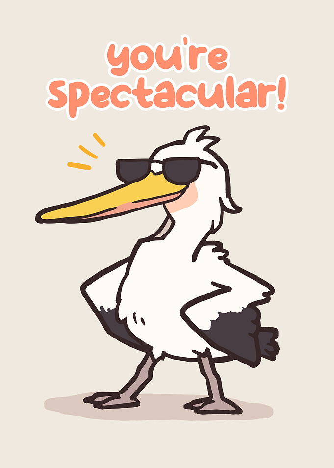 Spectacular Pelican with Sunglasses Illustration