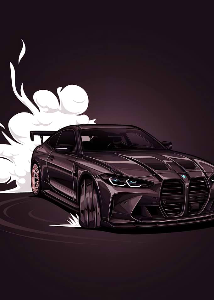 Sleek M4 Illustration with Smoke