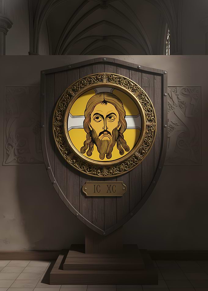 Icon of Jesus Christ on Shield