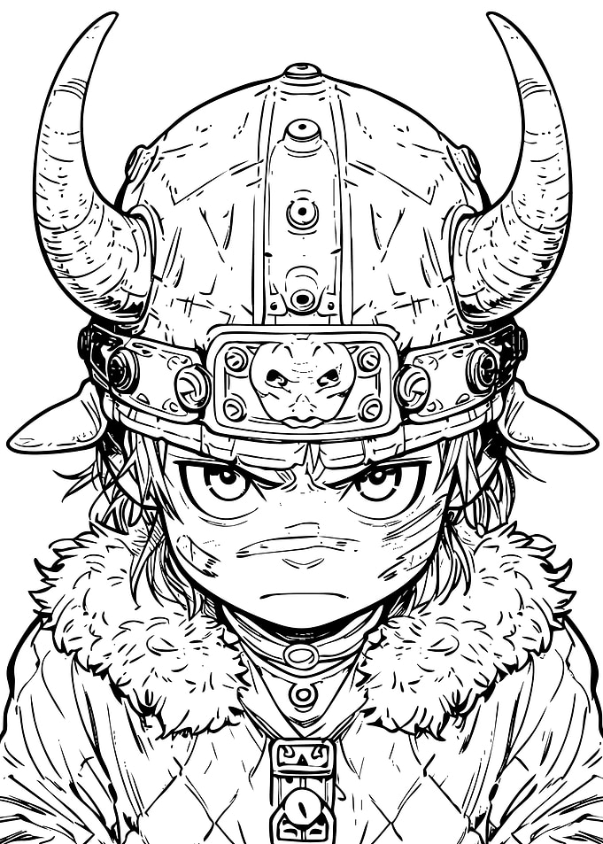 Manga Style Viking Warrior Portrait