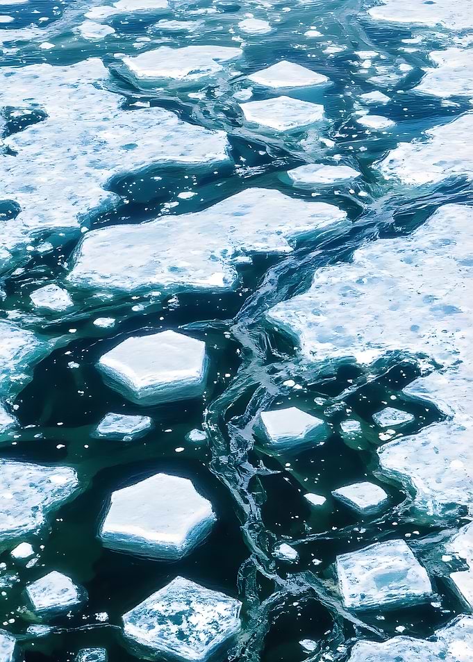 Arctic Ice Floes Aerial View