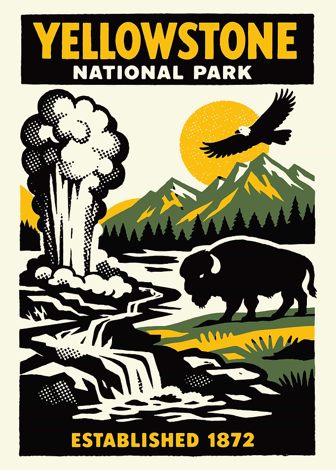 Yellowstone National Park Vintage Poster