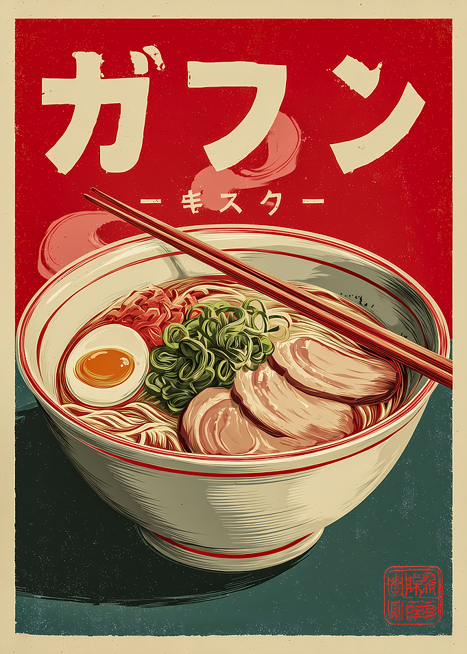 Ramen Bowl Japanese Poster Art