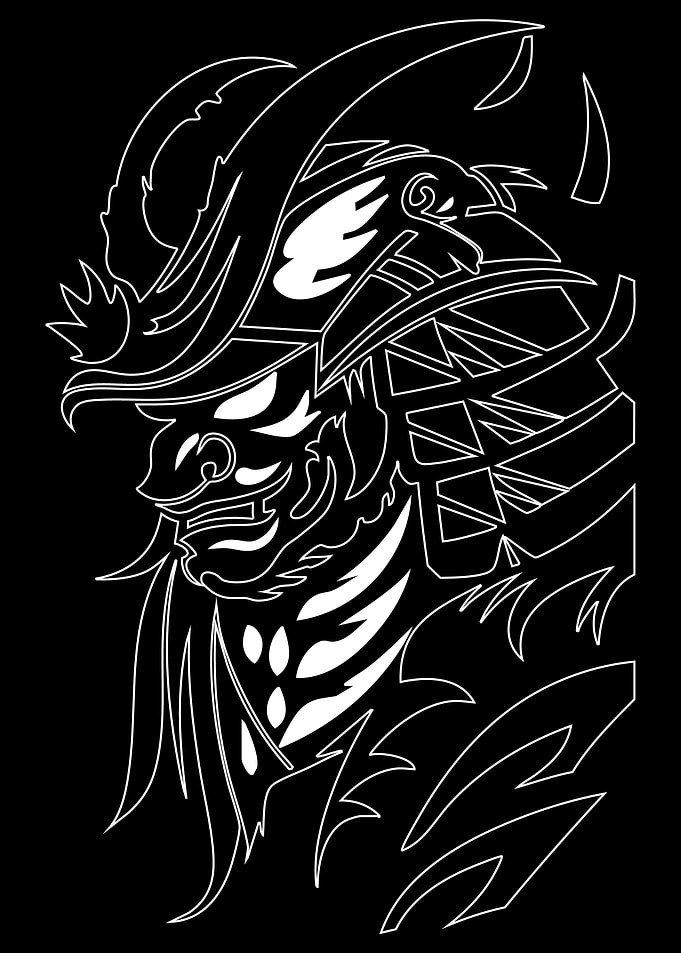 Samurai Warrior Outline