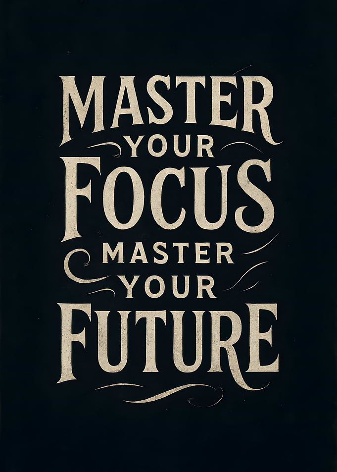 Master Your Focus Master Your Future Vintage Motivational Typography