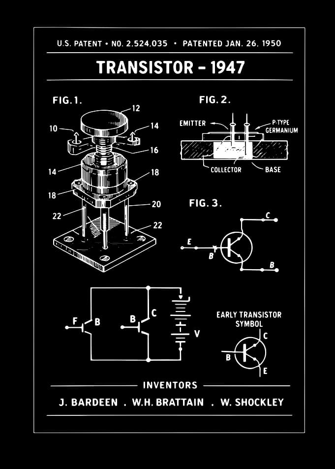 Transistor Patent Blueprint - 1947