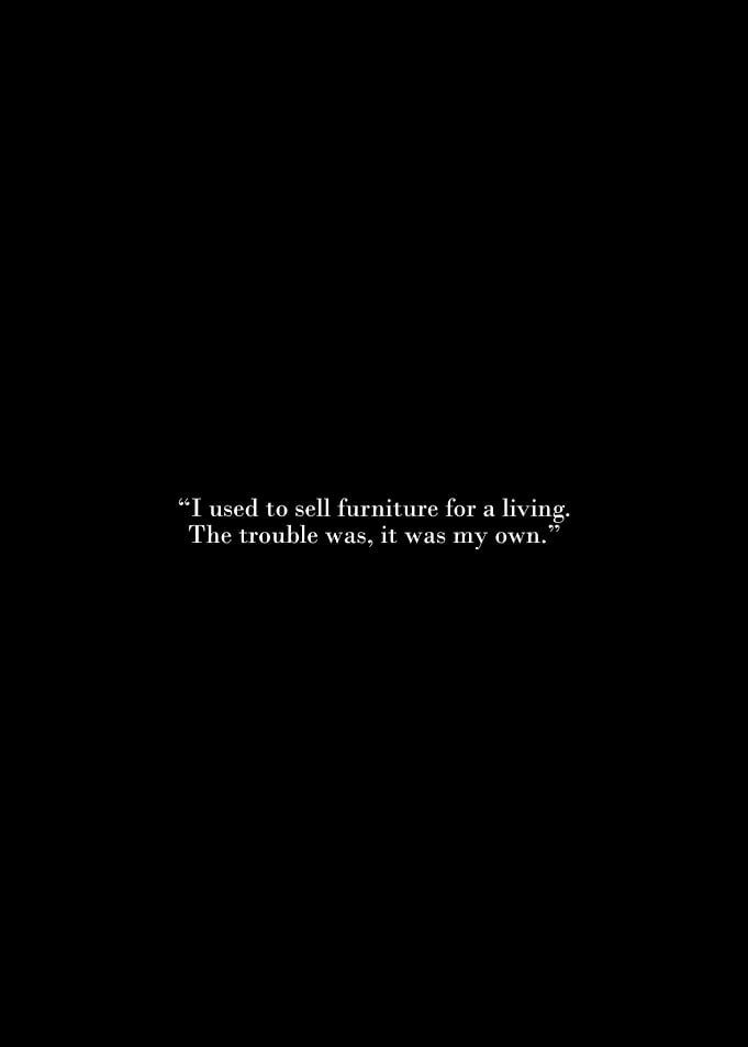 Furniture selling quote on black background