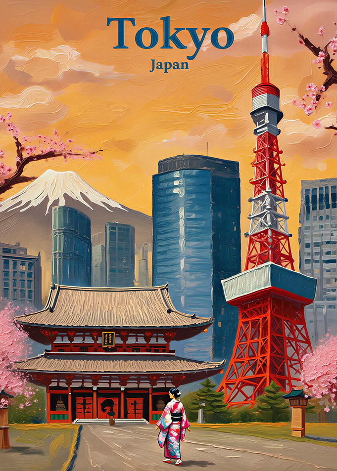 Tokyo Japan Travel Poster