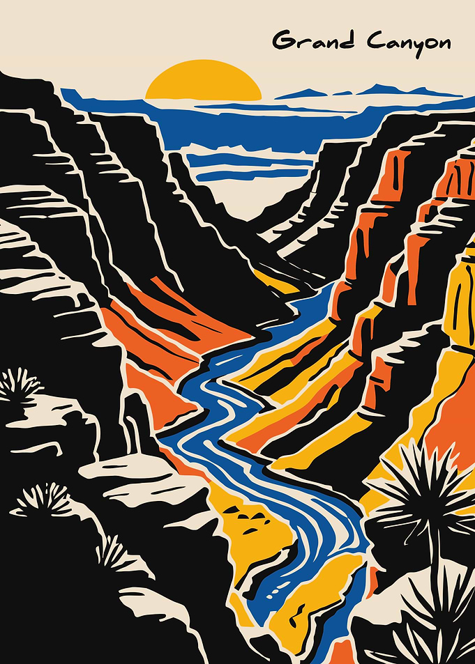 Grand Canyon Landscape Illustration