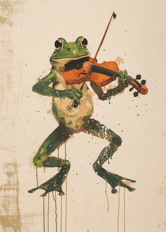 Frog Playing Violin Art