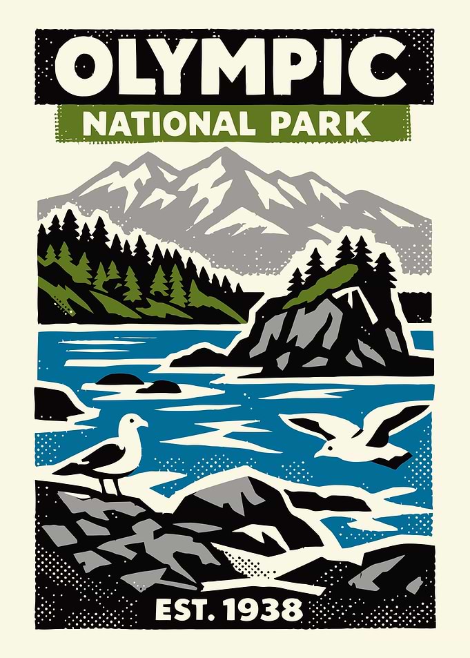 Olympic National Park Vintage Poster