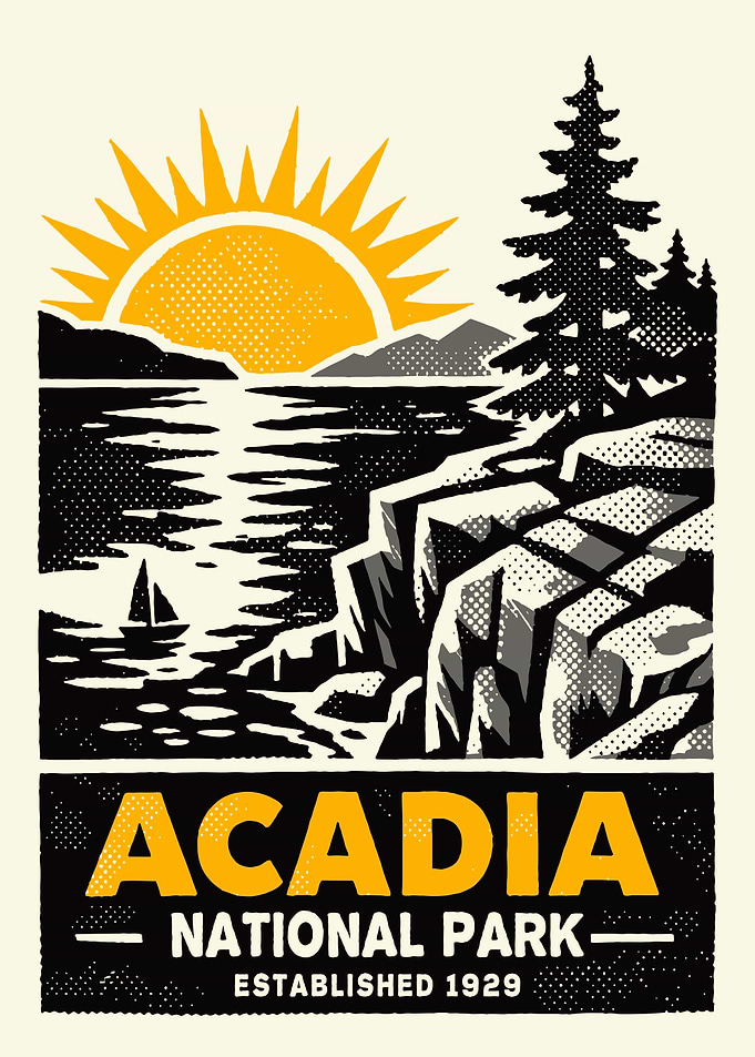 Acadia National Park Vintage Poster