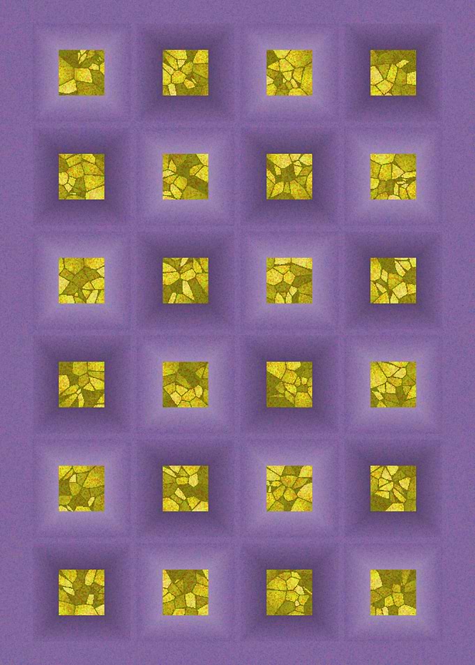 Abstract Purple and Gold Square Pattern
