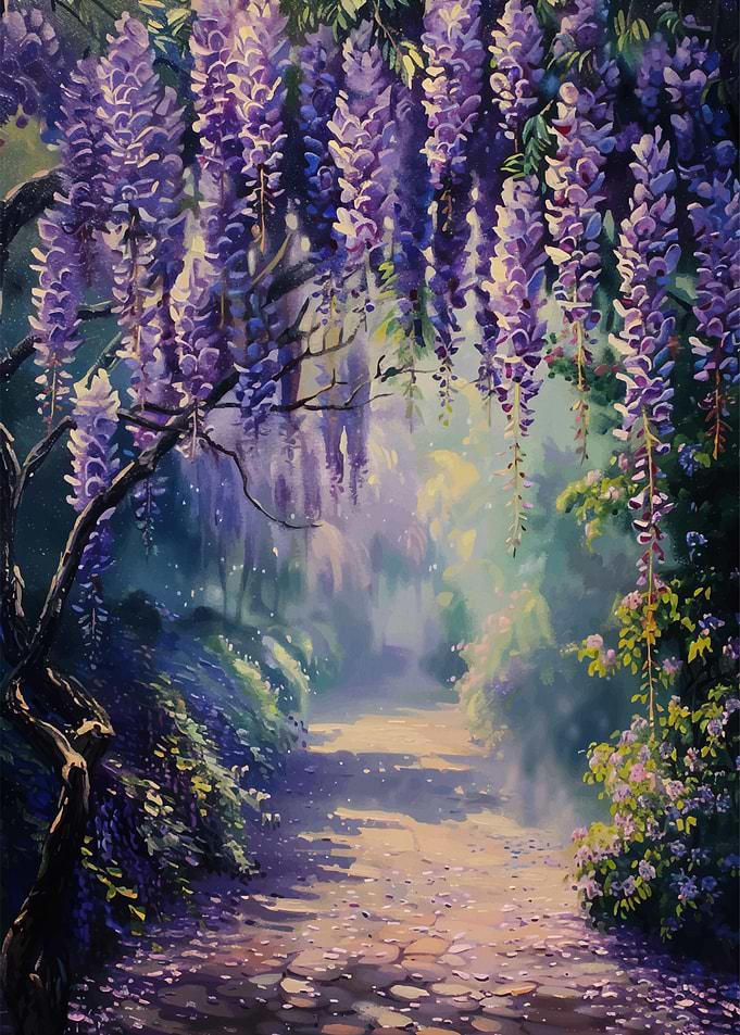 Wisteria Path Painting