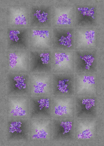 Abstract Purple Squares on Gray Background