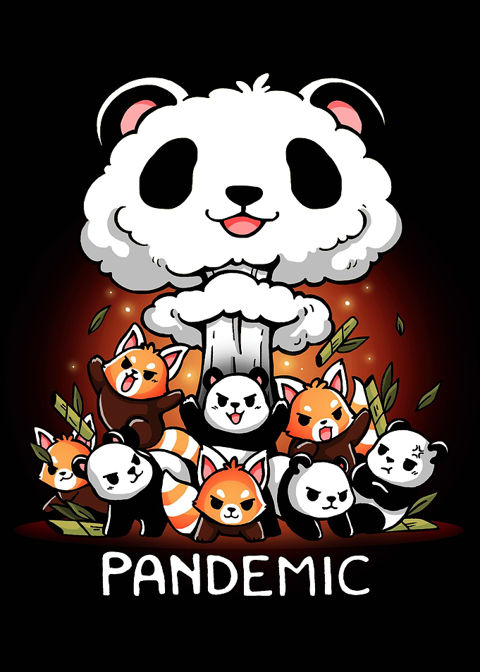 Pandemic: Cartoon Pandas and Red Pandas