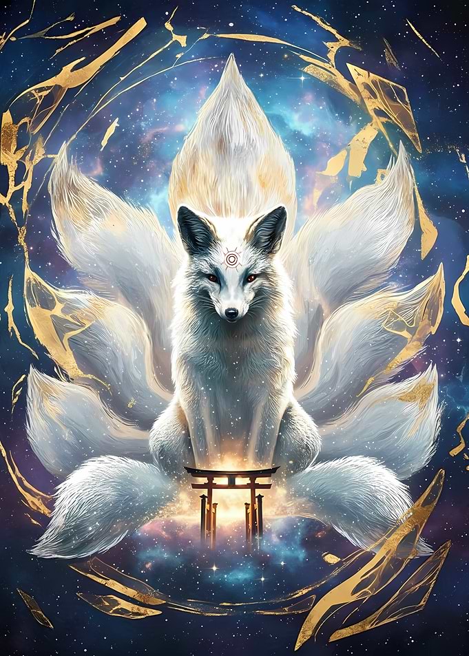 Nine-tailed Fox with Torii Gate