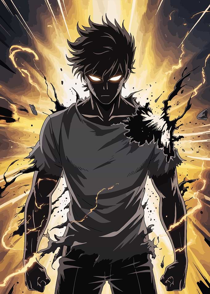 Anime Character with Energy Aura