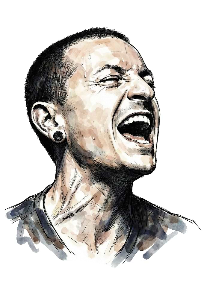 Chester Bennington Watercolor Portrait