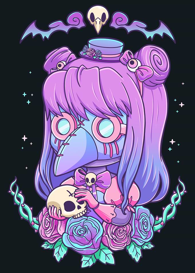 Pastel Goth Plague Doctor Girl