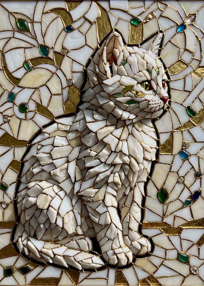 Cute Abstract Cat Kintsugi