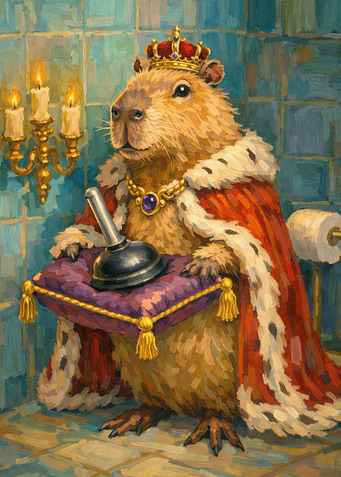 Capybara King on the Throne